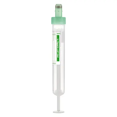 S-Monovette® Lithium heparin LH, 7.5 ml, cap green, (LxØ): 92 x 15 mm, with paper label