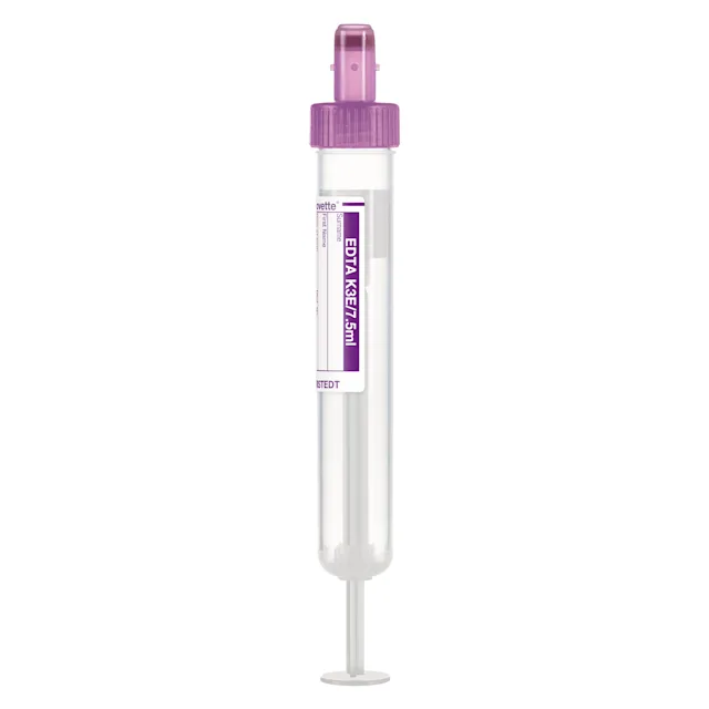 S-Monovette® EDTA K3E, 7.5 ml, cap violet, (LxØ): 92 x 15 mm, with paper label