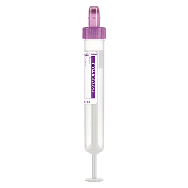 S-Monovette® EDTA K3E, 7.5 ml, cap violet, (LxØ): 92 x 15 mm, with paper label