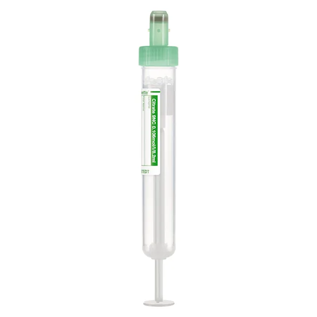 S-Monovette® Citrate 9NC 0.106 mol/l 3.2%, 8.2 ml, cap green, (LxØ): 92 x 15 mm, with paper label
