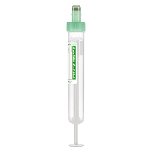 S-Monovette® Citrat 9NC 0.106 mol/l 3,2%, 8,2 ml, Verschluss grün, (LxØ): 92 x 15 mm, mit Papieretikett