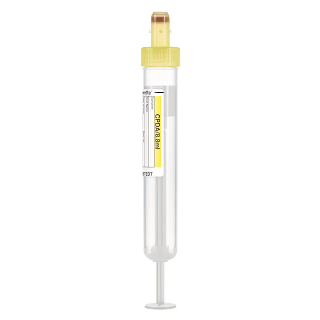 S-Monovette® CPDA, 8.8 ml, cap yellow, (LxØ): 92 x 15 mm, with paper label