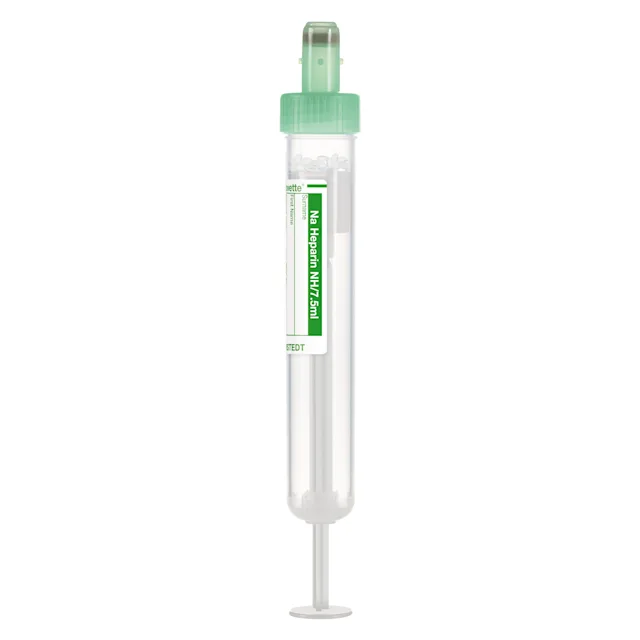 S-Monovette® Sodium heparin NH, 7.5 ml, cap green, (LxØ): 92 x 15 mm, with paper label