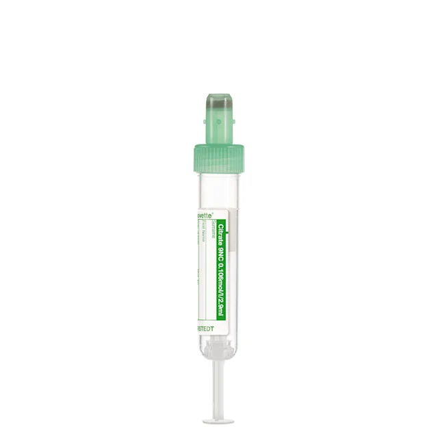 S-Monovette® Citrat 9NC 0.106 mol/l 3,2%, 2,9 ml, Verschluss grün, (LxØ): 65 x 13 mm, mit Papieretikett