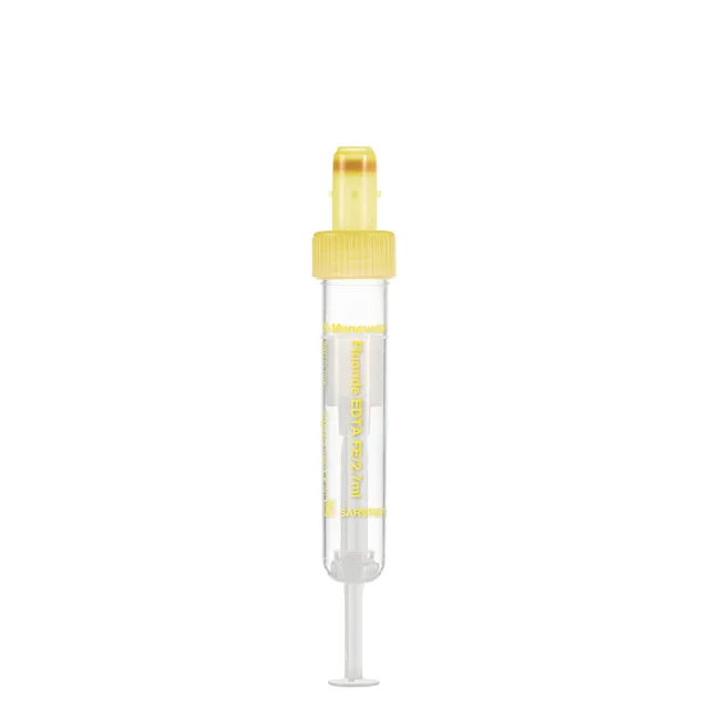 S-Monovette® Fluoride/EDTA FE, 2.6 ml, cap yellow, (LxØ): 65 x 13 mm, with plastic label