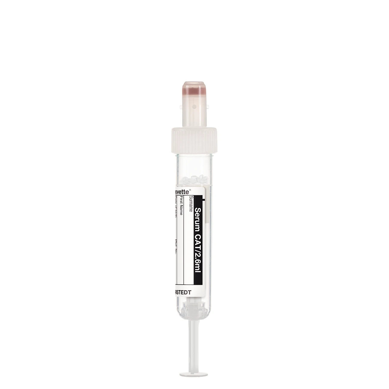 S-Monovette® 血清 - CAT, 2,6 ml, キャップ 白, (LxØ)： 65 x 13 mm, 紙ラベル付き