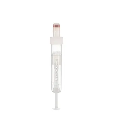 S-Monovette® Serum CAT, 2.6 ml, cap white, (LxØ): 65 x 13 mm, with plastic label