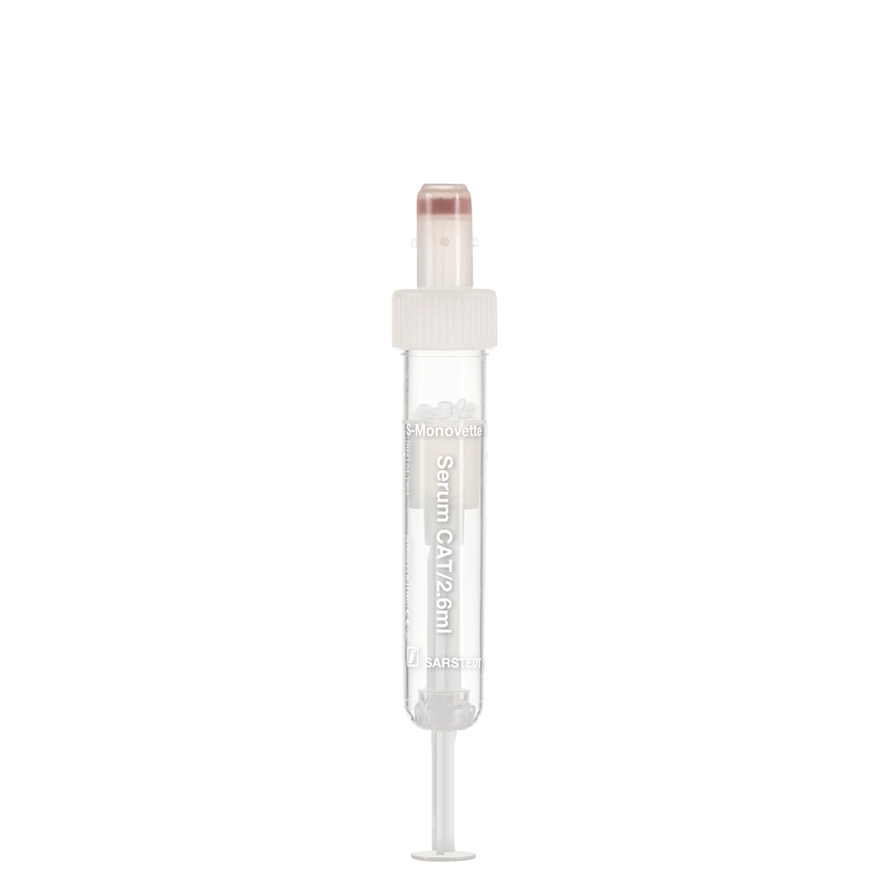 S-Monovette® 血清 - CAT, 2,6 ml, キ��ップ 白, (LxØ)： 65 x 13 mm, プラスチックラベル付き