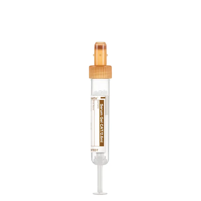S-Monovette® Serum Gel CAT, 2.6 ml, cap brown, (LxØ): 65 x 13 mm, with paper label