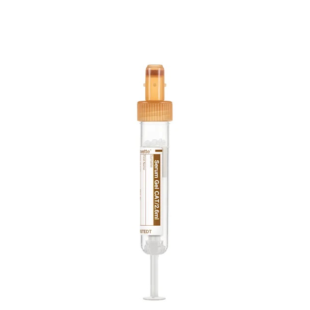S-Monovette® Serum Gel CAT, 2.6 ml, cap brown, (LxØ): 65 x 13 mm, with paper label