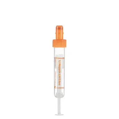 S-Monovette® Lithium heparin LH, 2.6 ml, cap orange, (LxØ): 65 x 13 mm, with plastic label