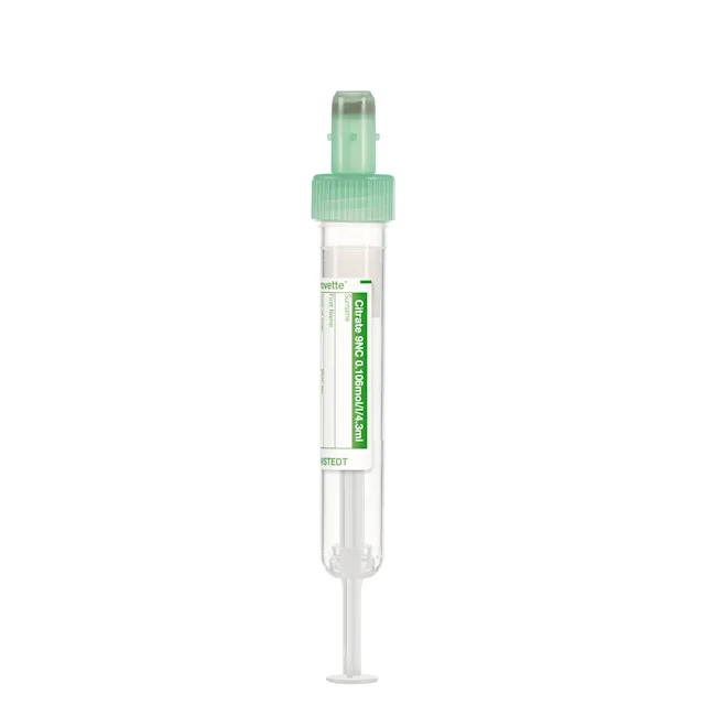 S-Monovette® Citrate 9NC 0.106 mol/l 3.2%, 4.3 ml, cap green, (LxØ): 75 x 13 mm, with paper label