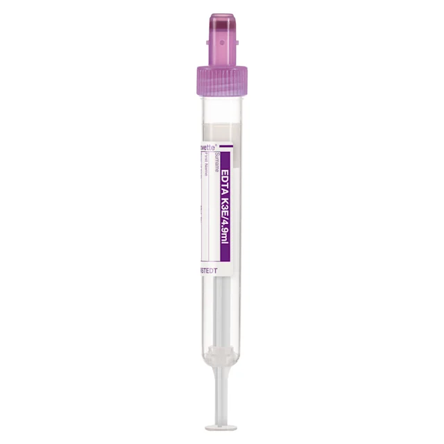 S-Monovette® EDTA K3E, 4.9 ml, cap violet, (LxØ): 90 x 13 mm, with paper label