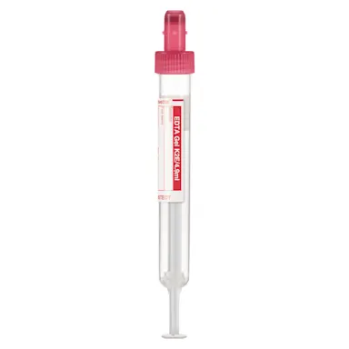 S-Monovette® EDTA Gel K2E, 4.9 ml, cap red, (LxØ): 90 x 13 mm, with paper label