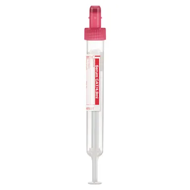 S-Monovette® Serum CAT, 4.9 ml, cap red, (LxØ): 90 x 13 mm, with paper label