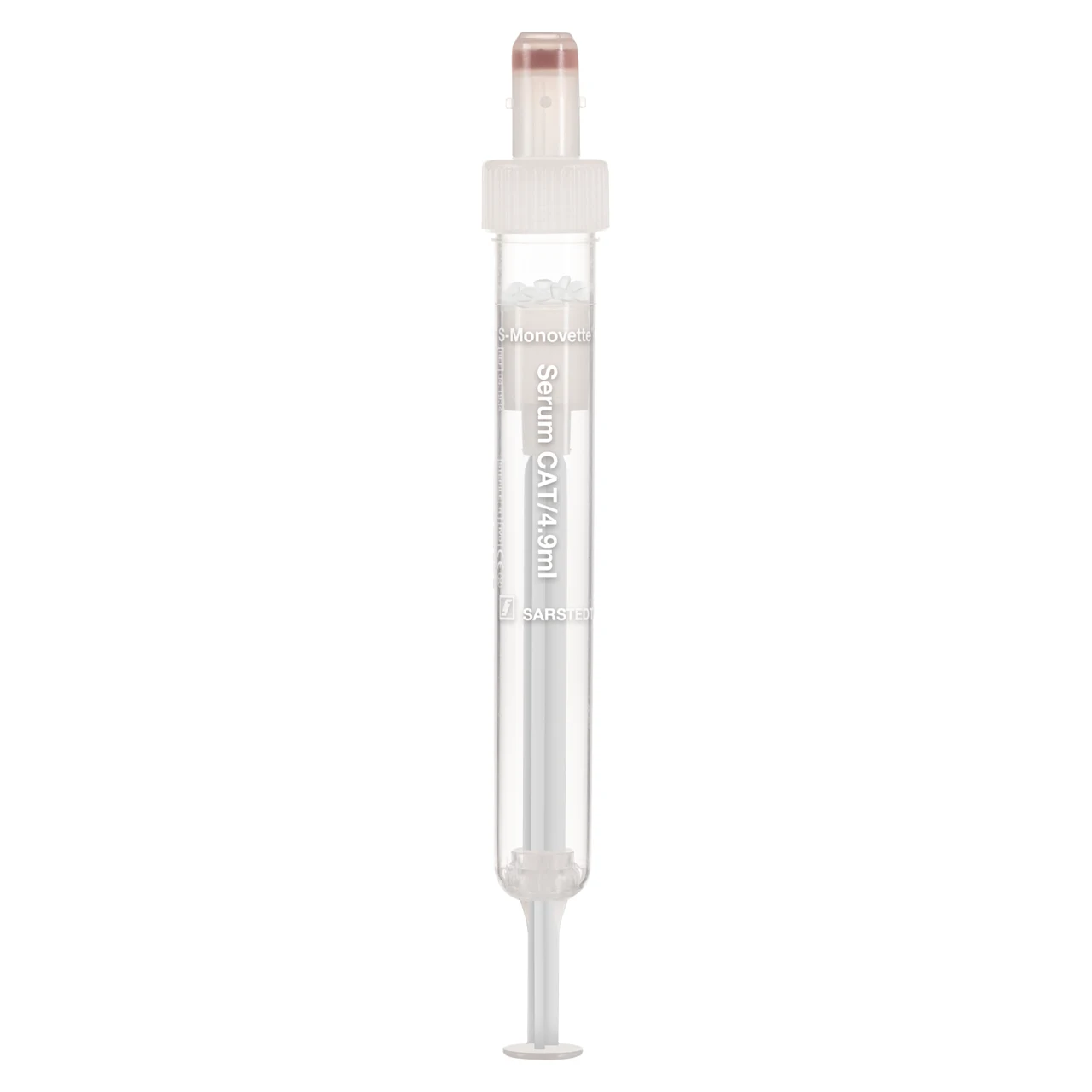S-Monovette® 血清 - CAT, 4,9 ml, キャップ 白, (LxØ)： 90 x 13 mm, プラスチックラベル付き