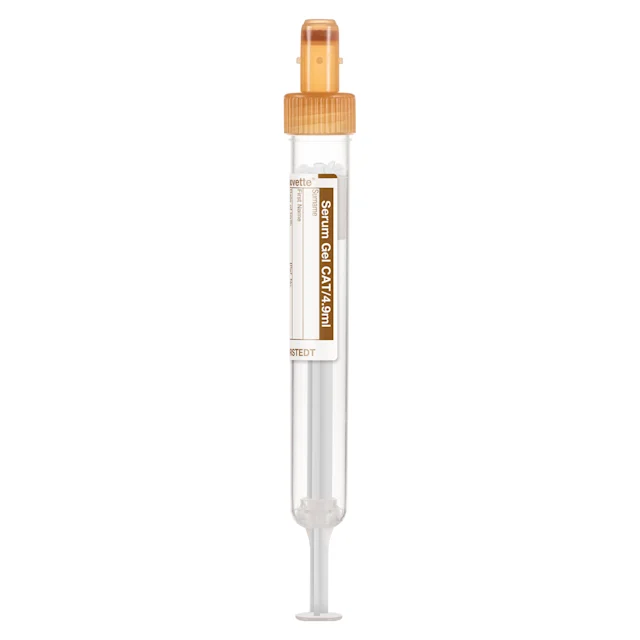 S-Monovette® Serum Gel CAT, 4.9 ml, cap brown, (LxØ): 90 x 13 mm, with paper label