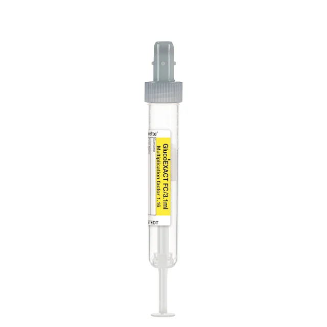 S-Monovette® GlucoEXACT FC, 3,1 мл, Крышка серый(-ая), (ВxØ): 75 x 13 мм, с бумажной этикеткой