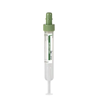 S-Monovette® Hirudin, 1.6 ml, cap dark green, (LxØ): 75 x 13 mm, with paper label