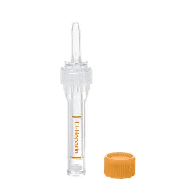 Multivette® 600 Lithium heparin LH, 600 µl, cap orange, screw cap