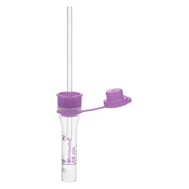 Microvette® CB 200 EDTA K3E, 200 µl, cap violet, push cap, flat base