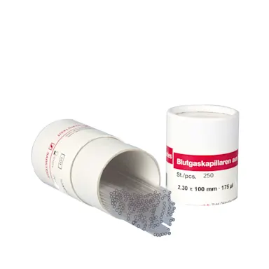 Blood gas capillaries, calcium-balanced lithium heparin, 175 µl