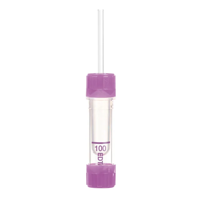Microvette® 100 ЭДТА K3E, 100 µl, Крышка фиолетовый, Круглое дно с юбкой устойчивости