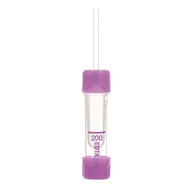 Microvette® 200 ЭДТА K3E, 200 µl, Крышка фиолетовый, Круглое дно с юбкой устойчивости
