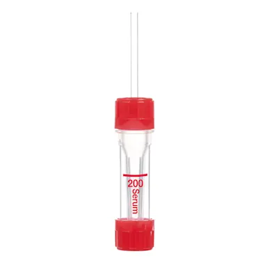 Microvette® 200 Serum CAT, 200 µl, cap red, flat base