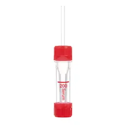 Microvette® 200 Serum CAT, 200 µl, cap red, flat base