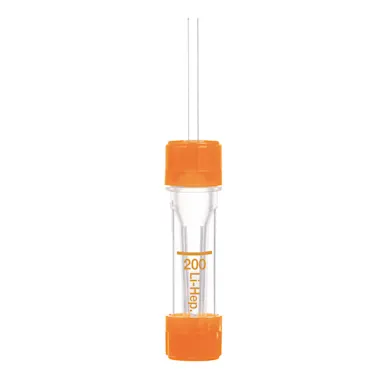 Microvette® 200 Lithium heparin LH, 200 µl, cap orange, flat base
