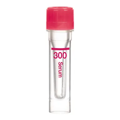 Microvette® 300 Serum CAT, 300 µl, cap red, flat base