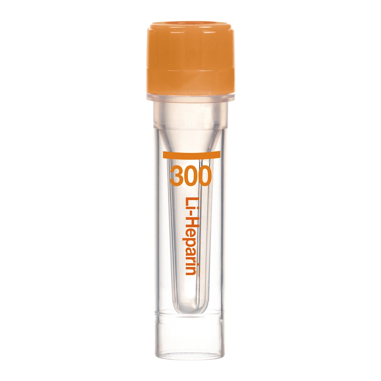 Microvette® 300 Héparine de lithium LH, 300 µl, bouchon orange, fond plat