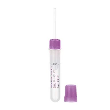 Microvette® APT 250 EDTA K2E, 250 µl, cap violet, cap, round base