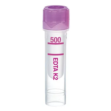 Microvette® 500 EDTA K2E, 500 µl, cap violet, flat base