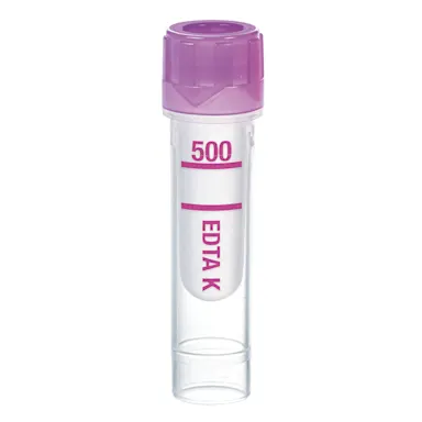 Microvette® 500 EDTA K3E, low lead, 500 µl, cap violet, flat base