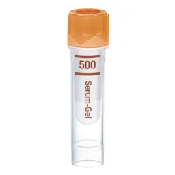 Microvette® 500 Serum Gel CAT, 500 µl, cap brown, flat base