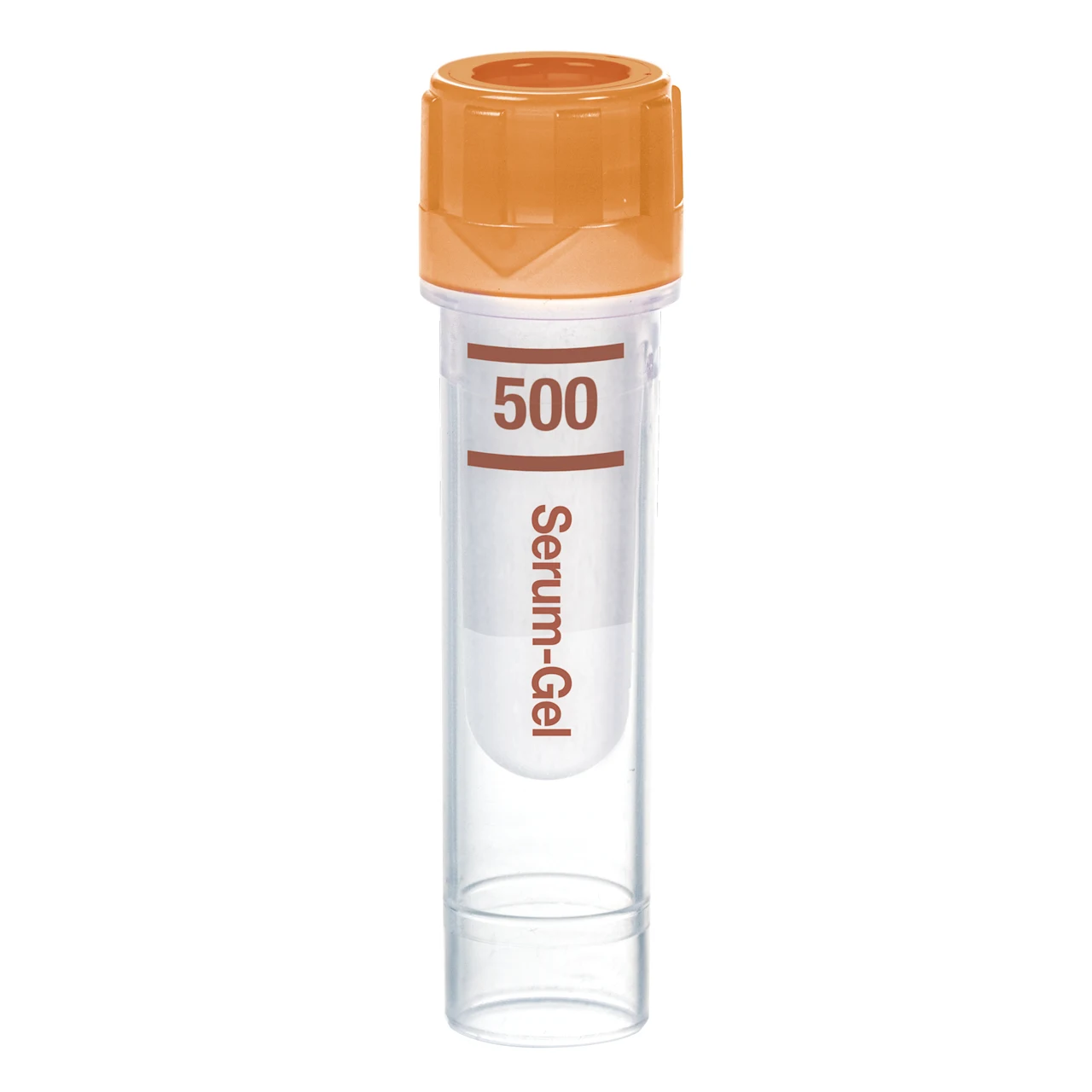 Microvette® 500 Serum Gel CAT, 500 µl, cap brown, flat base