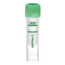 Microvette® 500 Lithium heparin LH, 500 µl, cap green, flat base