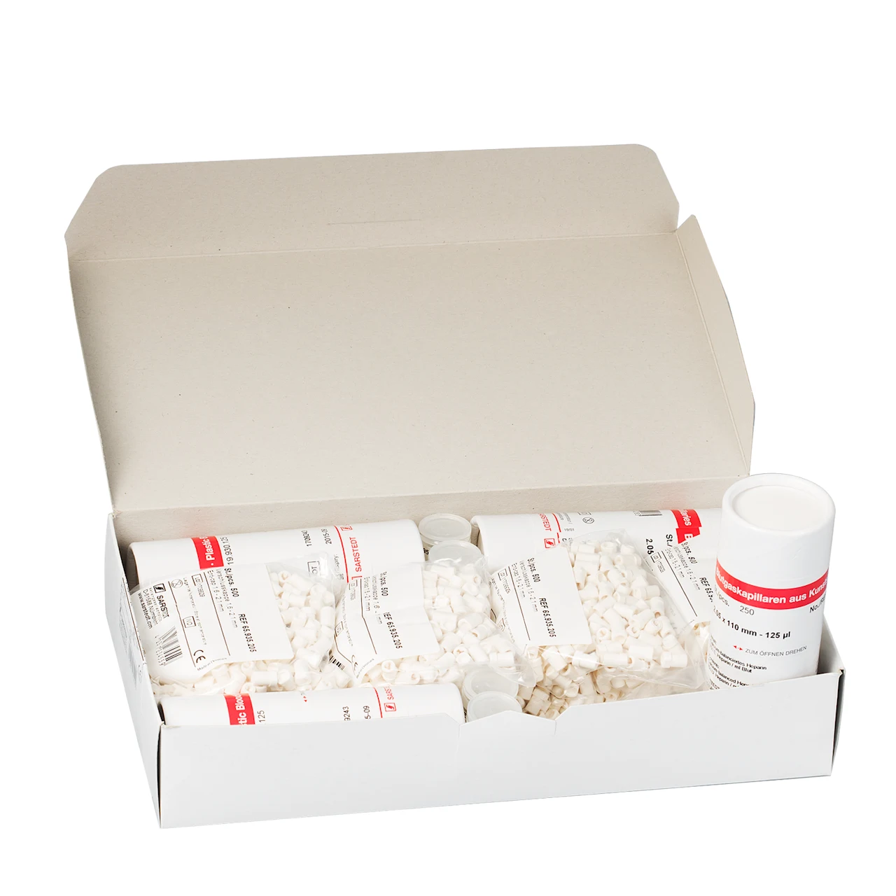 Blood gas capillary set, calcium-balanced lithium heparin, 100 µl