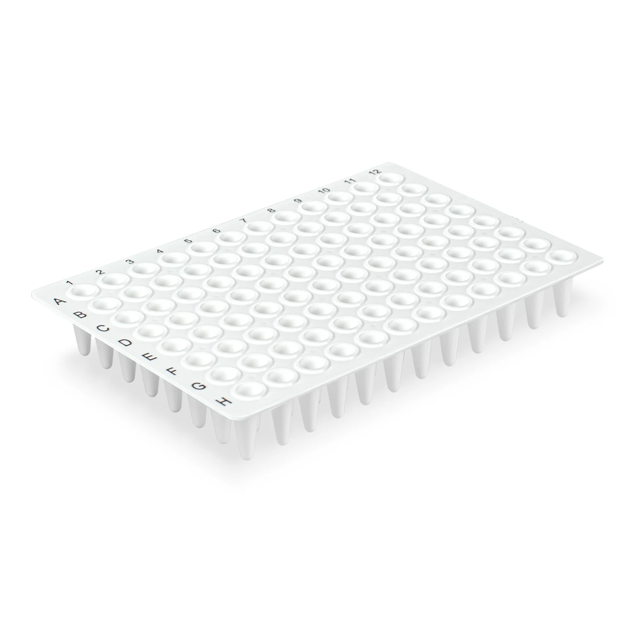 Plaque PCR sans jupe, 96 puits, blanc, Low profile, 100 µl, PCR Performance Tested, PP