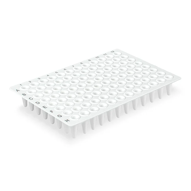 Plaque PCR sans jupe, 96 puits, blanc, Low profile, 100 µl, PCR Performance Tested, PP
