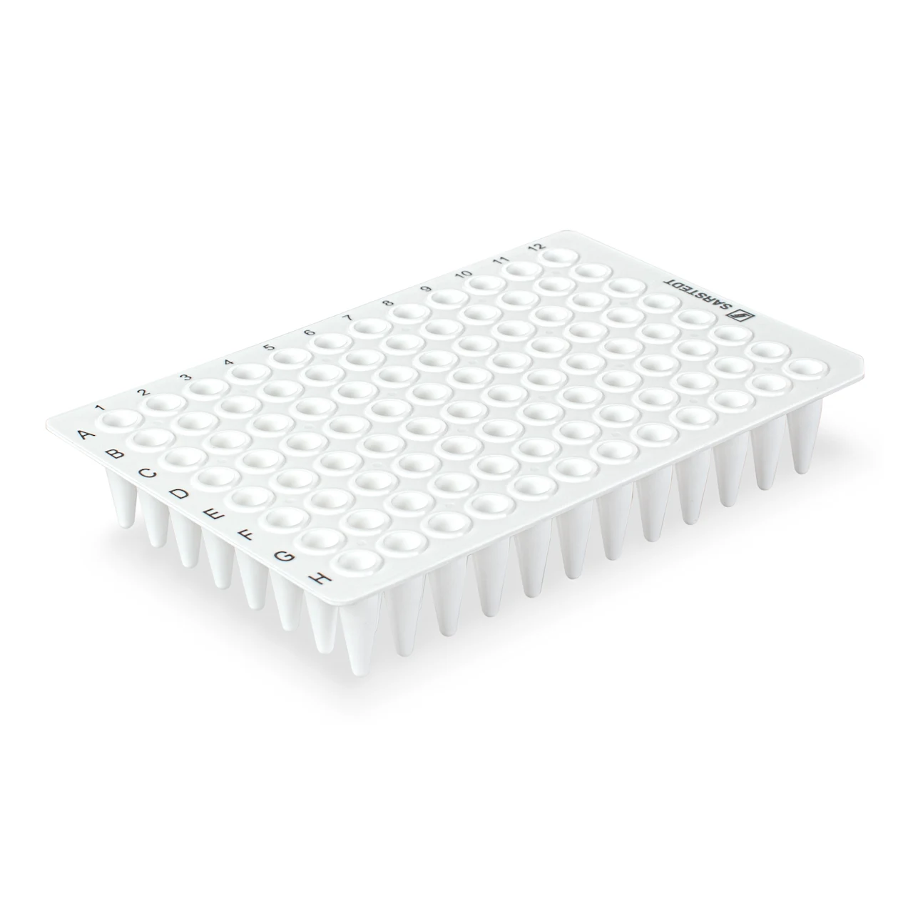 Plaque PCR sans jupe, 96 puits, blanc, High profile, 200 µl, PCR Performance Tested, PP