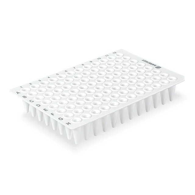 Plaque PCR sans jupe, 96 puits, blanc, High profile, 200 µl, PCR Performance Tested, PP