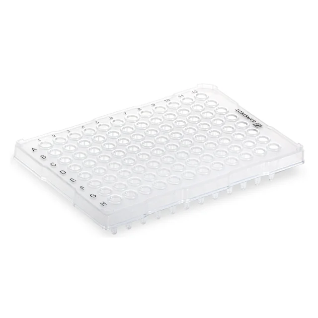 Plaque PCR demi-jupe, 96 puits, transparent, High profile, 200 µl, PCR Performance Tested, PP