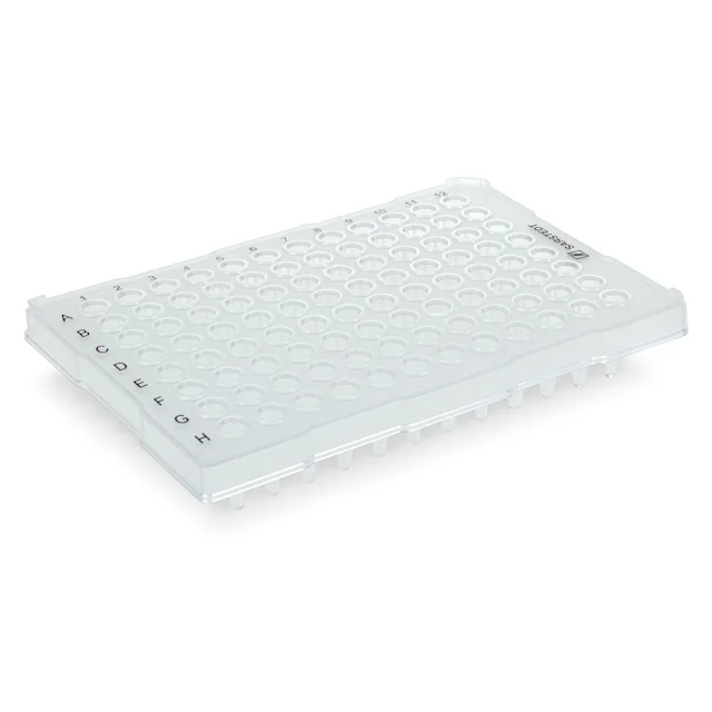 Plaque PCR demi-jupe, 96 puits, transparent, High profile, 200 µl, PCR Performance Tested, PP