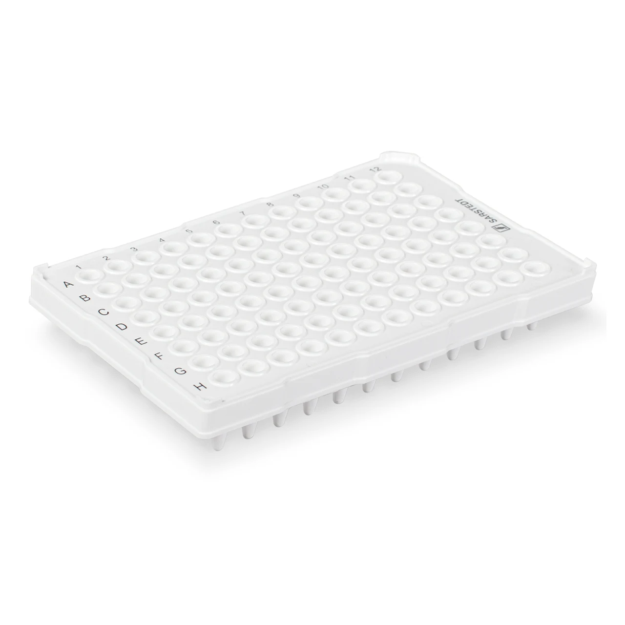 Plaque PCR demi-jupe, 96 puits, blanc, High profile, 200 µl, PCR Performance Tested, PP
