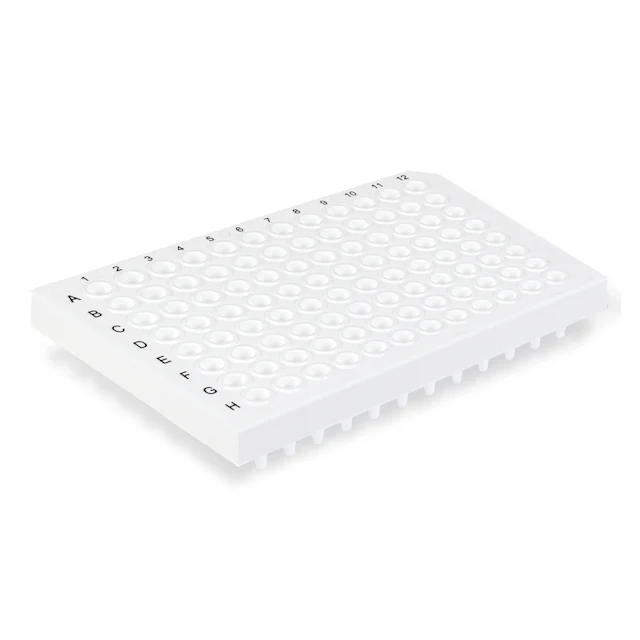Plaque PCR demi-jupe, 96 puits, blanc, High profile, 200 µl, PCR Performance Tested, PP