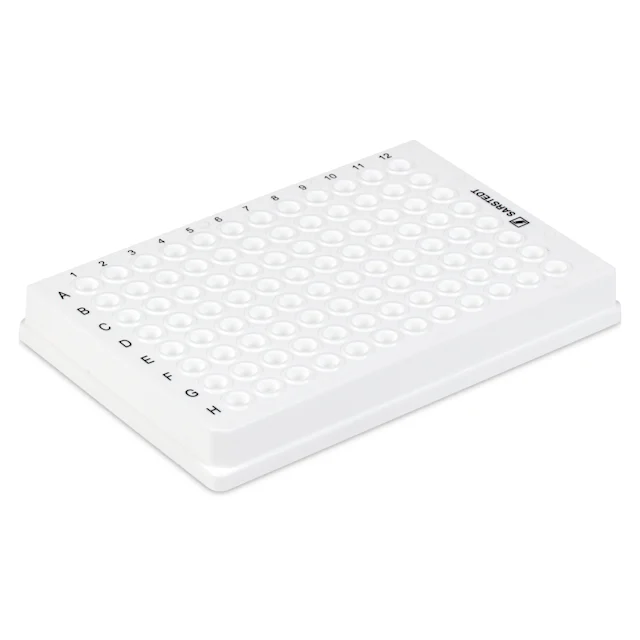 Plaque PCR jupe intégrale, 96 puits, blanc, Low profile, 100 µl, PCR Performance Tested, PP