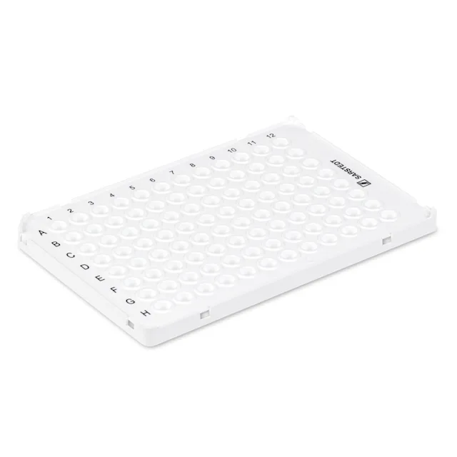 PCR plate half skirt, 96 well, white, Low Profile, 100 µl, PCR Performance Tested, PP